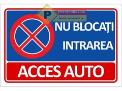 Indicator albastru nu blocati intrarea